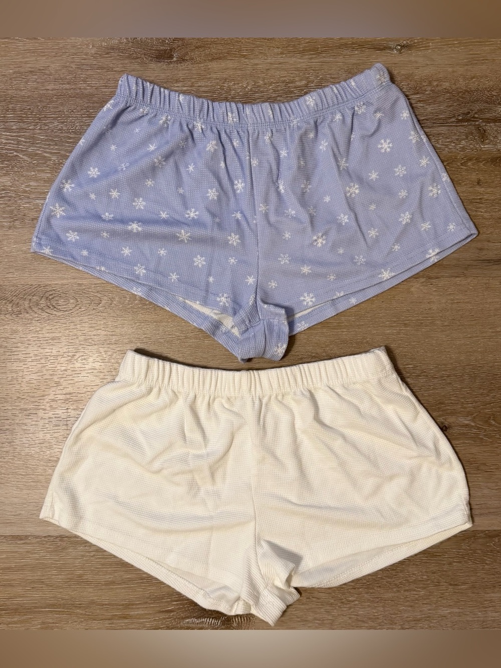 Always You Two-Pack Sleep Shorts in Light Blue Snowflake & White
